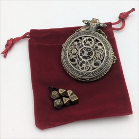 Pocket Watch Edition - Steam Punk - Messing farve - Mini Metal Rollespilsterninger - Epic Dwarf Dice